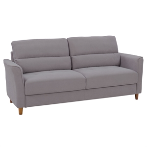 corliving georgia light gray fabric upholstered three seater sofa