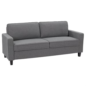 corliving georgia contemporary gray fabric upholstered three seater sofa