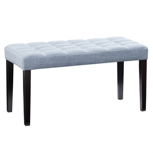 corliving california contemporary fabric tufted bench in light blue
