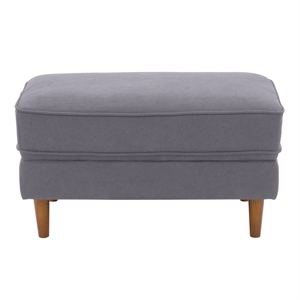 corliving mulberry fabric upholstered modern ottoman in gray