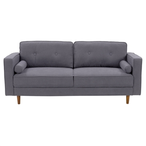 corliving mulberry fabric upholstered modern sofa in soft gray