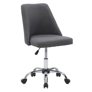 corliving marlowe fabric upholstered armless task chair in dark gray