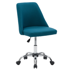 corliving marlowe fabric upholstered armless task chair in dark blue