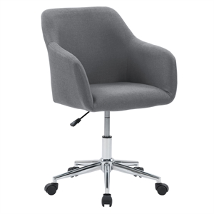 corliving marlowe fabric upholstered chrome base task chair in gray