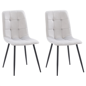 corliving nash light gray velvet fabric side chair with black legs