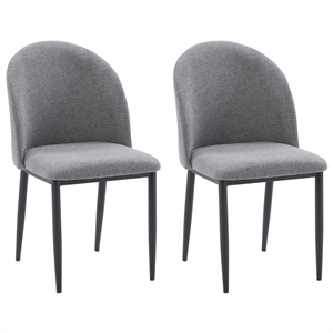 corliving nash gray fabric side chair with black metal legs sold as a pair