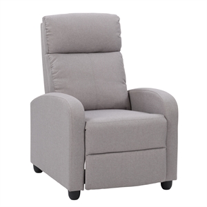 corliving oren high quality fabric manual recliner in light gray