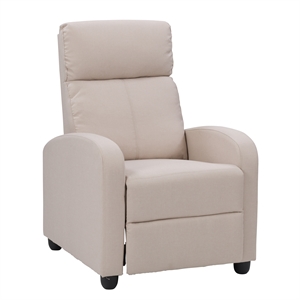 corliving oren soft high quality fabric manual recliner in beige