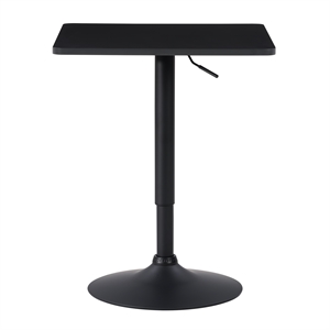 corliving square adjustable black metal base pedestal dining table