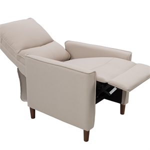 corliving alder manual recline fabric upholstered recliner in beige