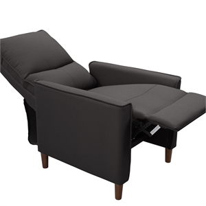 corliving alder manual fabric upholstered recliner in dark gray