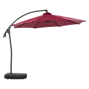 corliving 9.5 ft cantilever patio umbrella - wine red canopy & aluminum frame