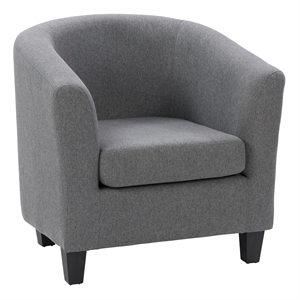corliving elwood plush high-quality fabric tub chair in gray