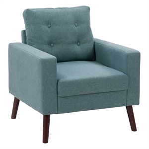 corliving elwood tapered leg high-quality fabric tufted accent chair in green