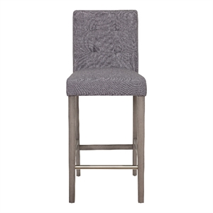 corliving leila fabric barstool with grey solid wood