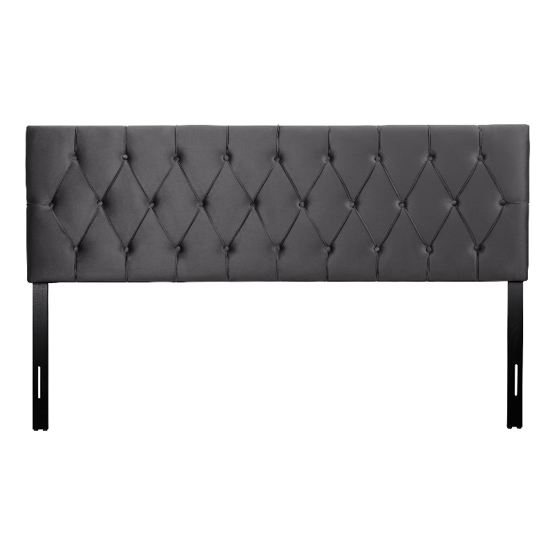 CorLiving Catalina Dark Gray Diamond Tufted Velvet Headboard King
