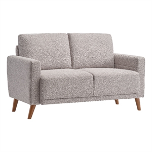 corliving clara 2 seat light gray fabric upholstered contemporary sofa loveseat