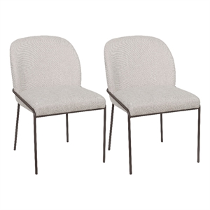 blakeley high back light gray fabric upholstered dining chairs - set of 2