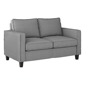georgia light gray linen-like fabric contemporary 2 seater loveseat sofa
