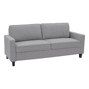 georgia light gray linen-like fabric contemporary three seater sofa