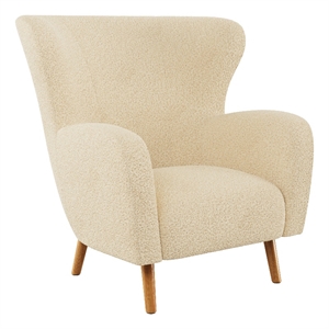 gianna soft cream boucle fabric upholstered contemporary wingback accent chair