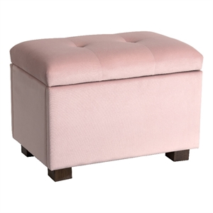 asha small pink tufted velvet fabric contemporary ottoman with storage