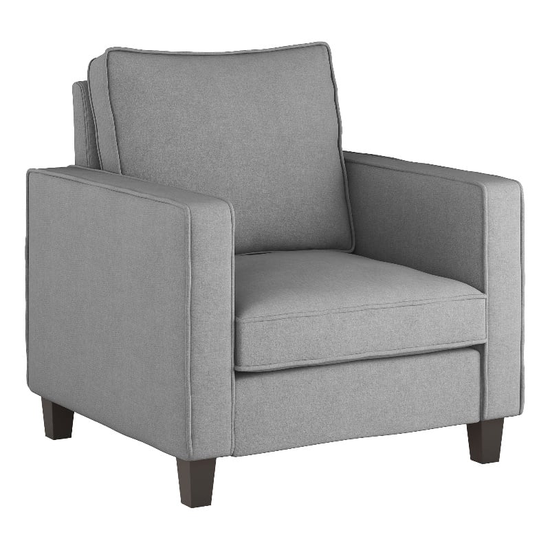 Light Gray Durable Fabric Upholstered Contemporary Armchair