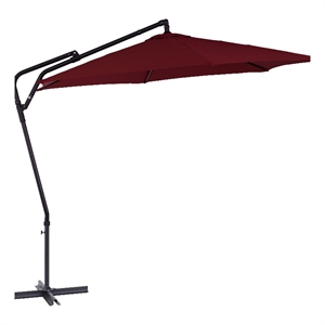 solward 10ft steel/ metal frame wine red uv resist cantilever tilting umbrella