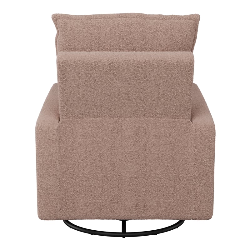 Caillie Pink Boucle Fabric Upholstered Contemporary Glider Recliner Chair