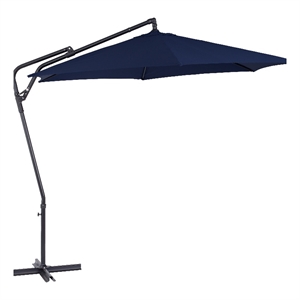 solward 10ft steel/ metal frame navy uv resistant cantilever tilting umbrella