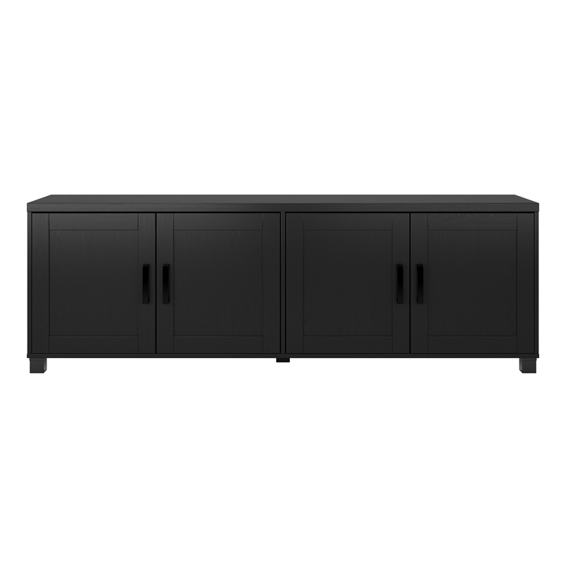 Virlomi 71" Black Engineered Wood TV Stand with Closed Storage TVs up