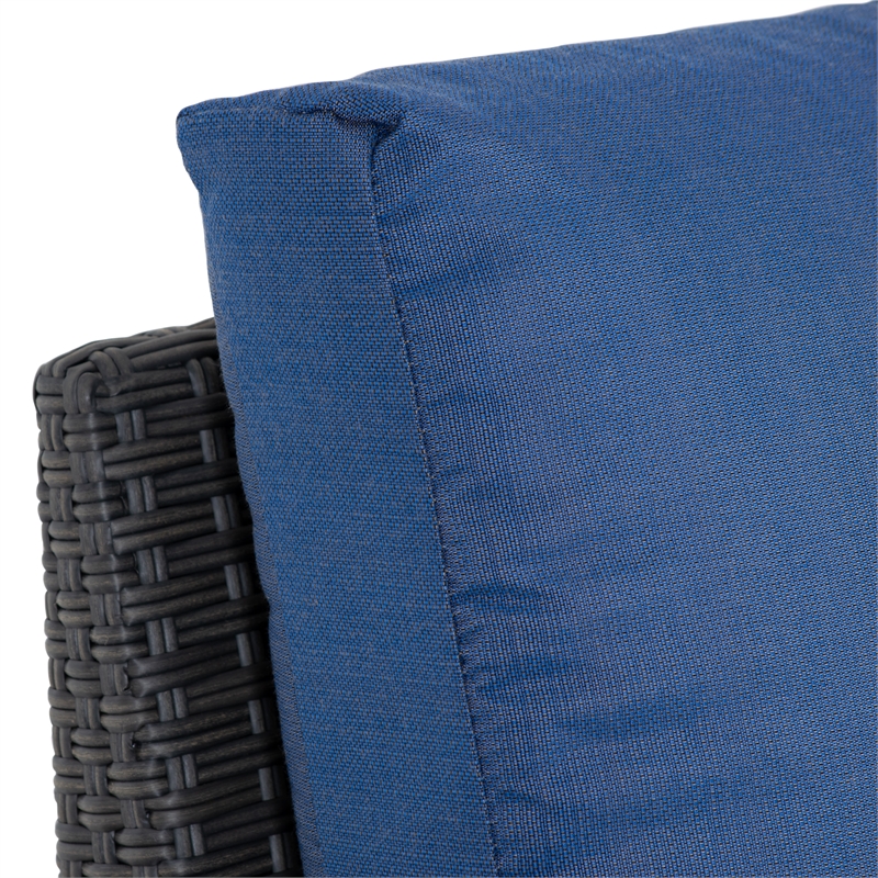 Brisbane Wicker / Rattan Outdoor Left Sectional Chair with Blue