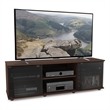 Fiji Maple Brown Engineered Wood TV Stand with Glass Doors - For TVs up to 75