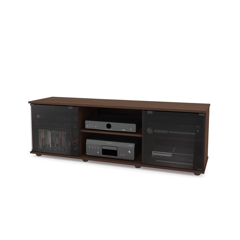 CorLiving Fiji Maple Engineered Wood TV Stand with Glass Doors For TVs up to 75