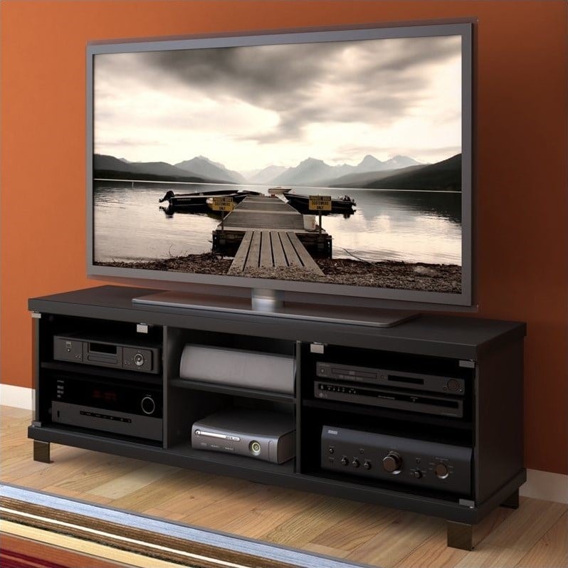 Hollow Core 59 Tv Stand In Midnight Black Hc 5590 Hollow Core 59