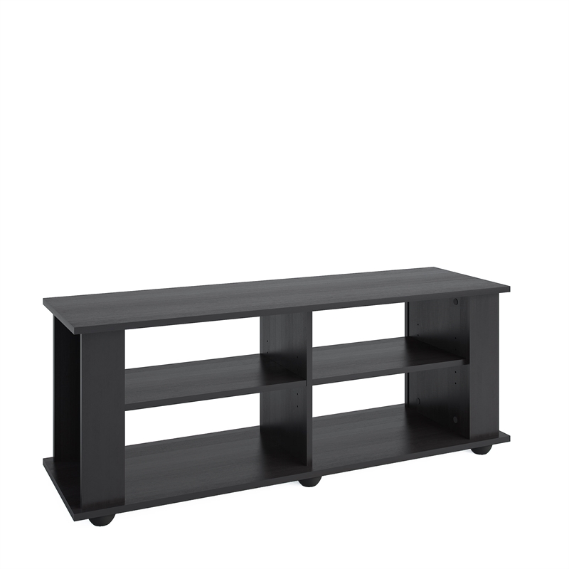 Fillmore Black Engineered Wood TV Stand with Open Shelves For TVs up to 55