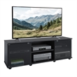 CorLiving Fiji Black Engineered Wood TV Stand with Glass Doors For TVs up to 75