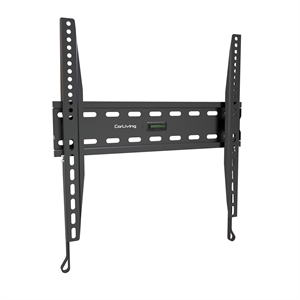 corliving black metal fixed low-profile wall mount for 26