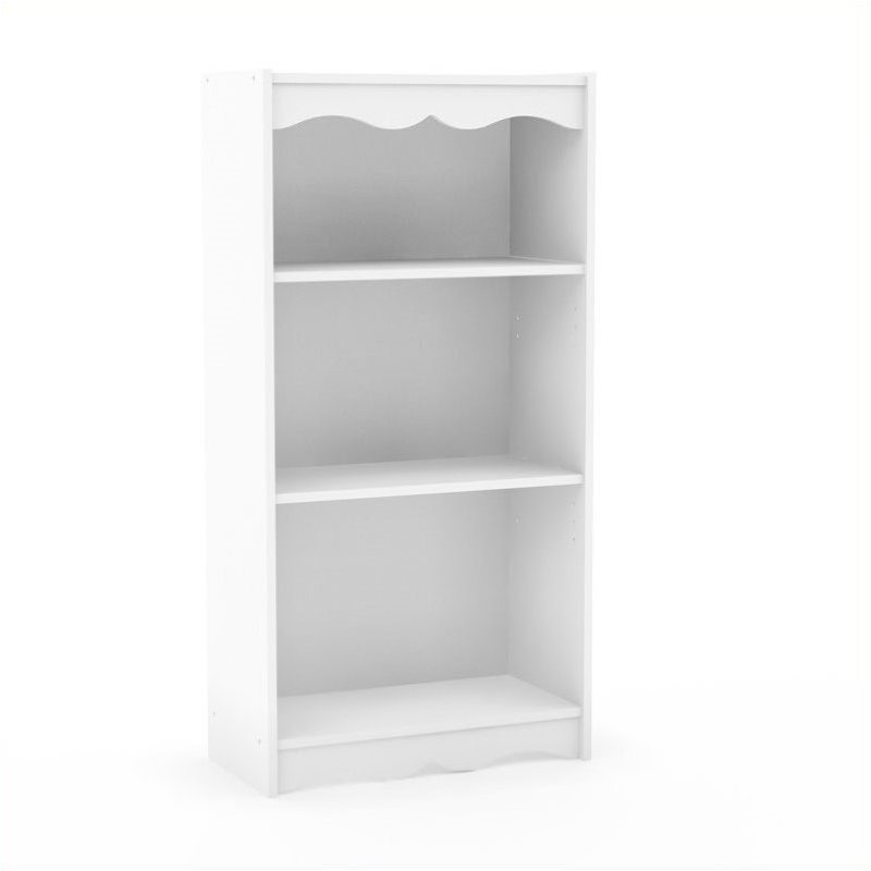 Corliving Hawthorn 48 Tall 3 Shelf, White Three Shelf Bookcase