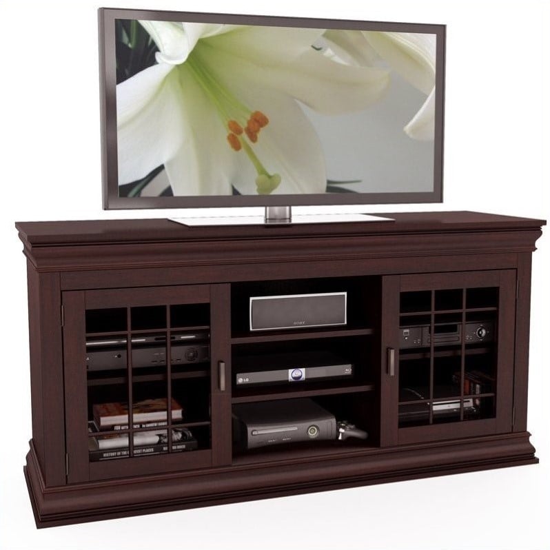 60" Wood Veneer TV Stand in Espresso B231NCT