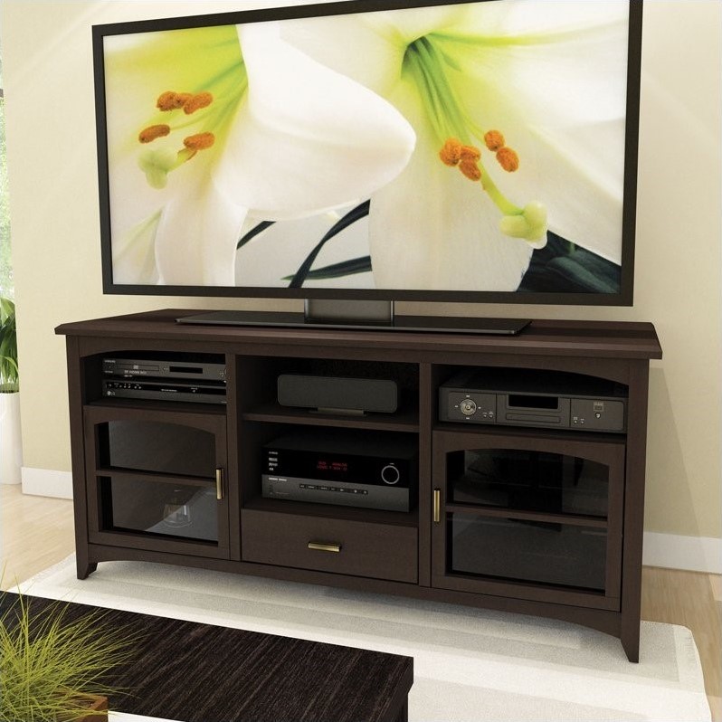 Details About Sonax By Corliving West Lake 60 Tv Stand In Dark Espresso