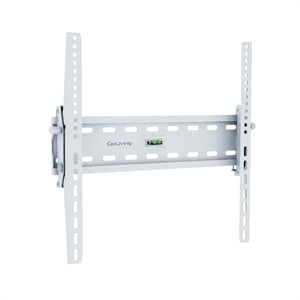 corliving white metal tilting low-profile white wall mount for 26