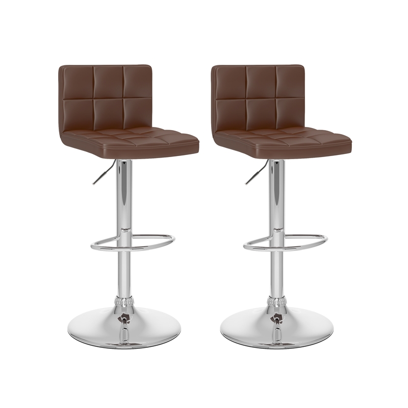 Corliving Adjustable Mid Back Tufted, Tufted Faux Leather Bar Stools