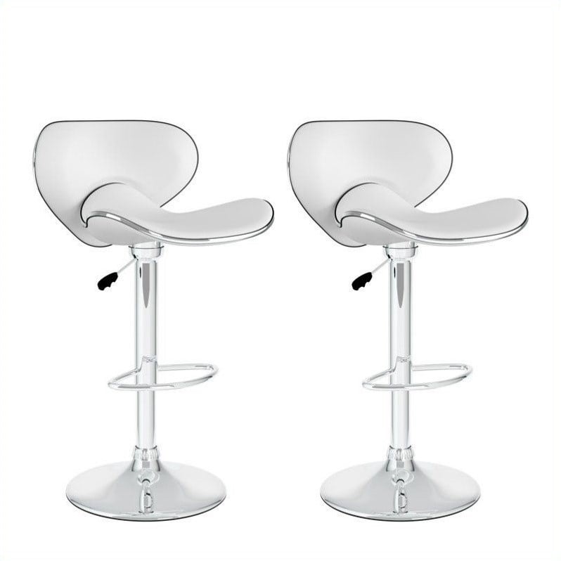 33 Form Fitting Bar Stool In White Set Of 2 B 512 VPD