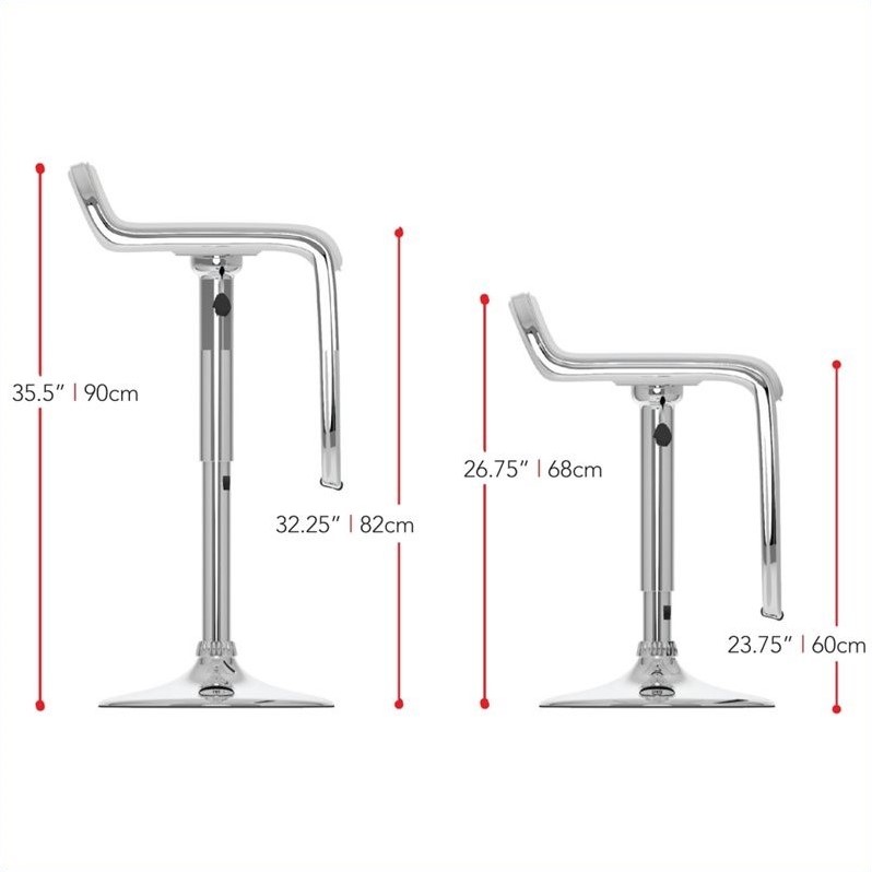 CorLiving B-612-VPD Adjustable Bar Stool with Footrest Set of 2