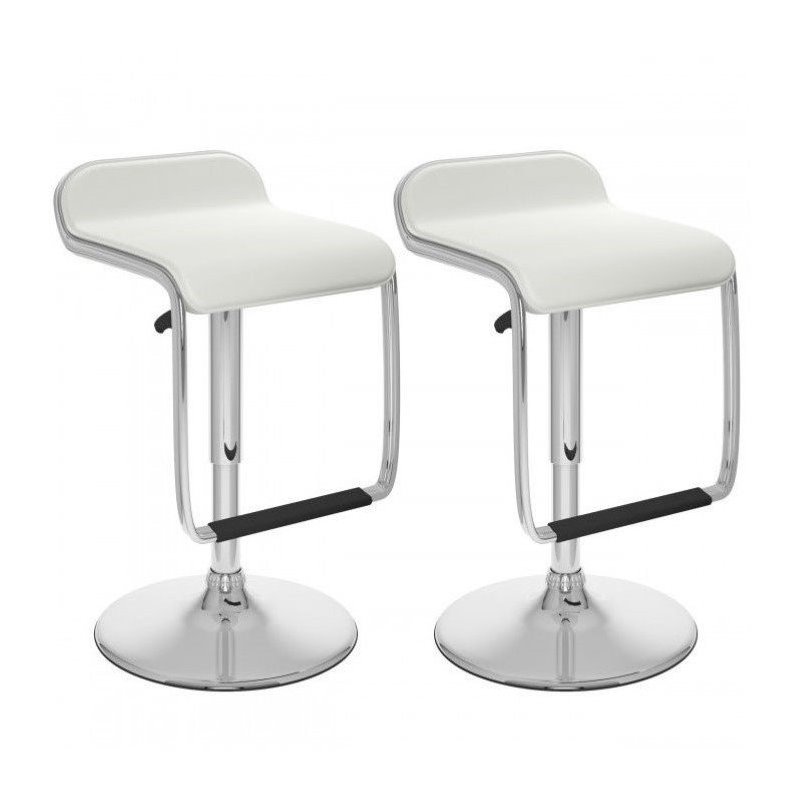 32" Bar Stool with Footrest in White (Set of 2) B612VPD