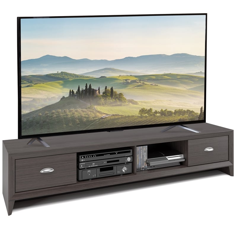 CorLiving Lakewood Extra Wide Brown Wood Grain TV Stand - For TVs up to 85