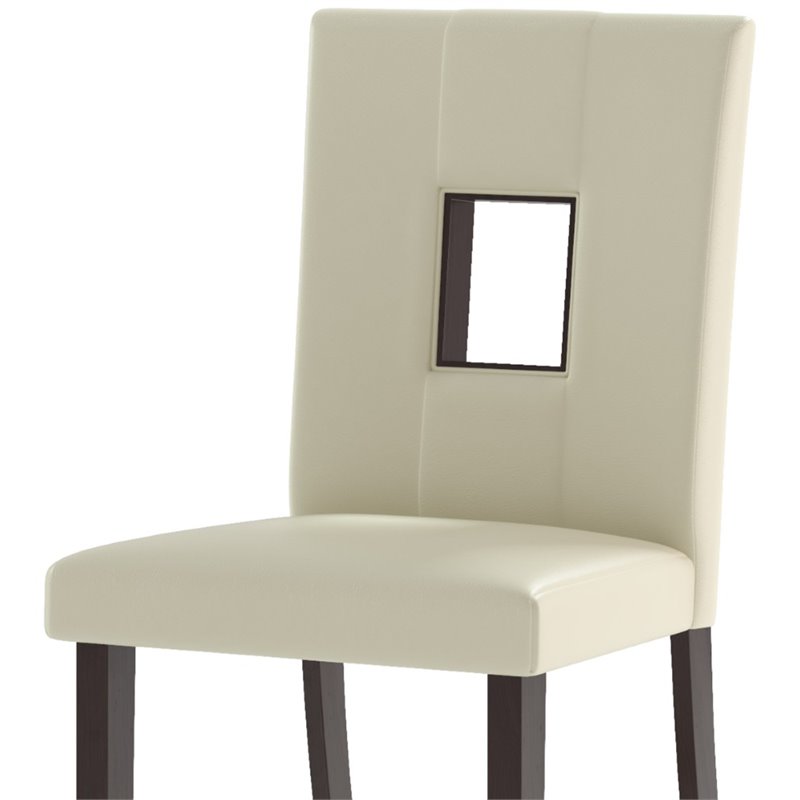 Dining Chairs In White Leatherette Set Of 2 Dining Chairs In White Leatherette Set Of 2