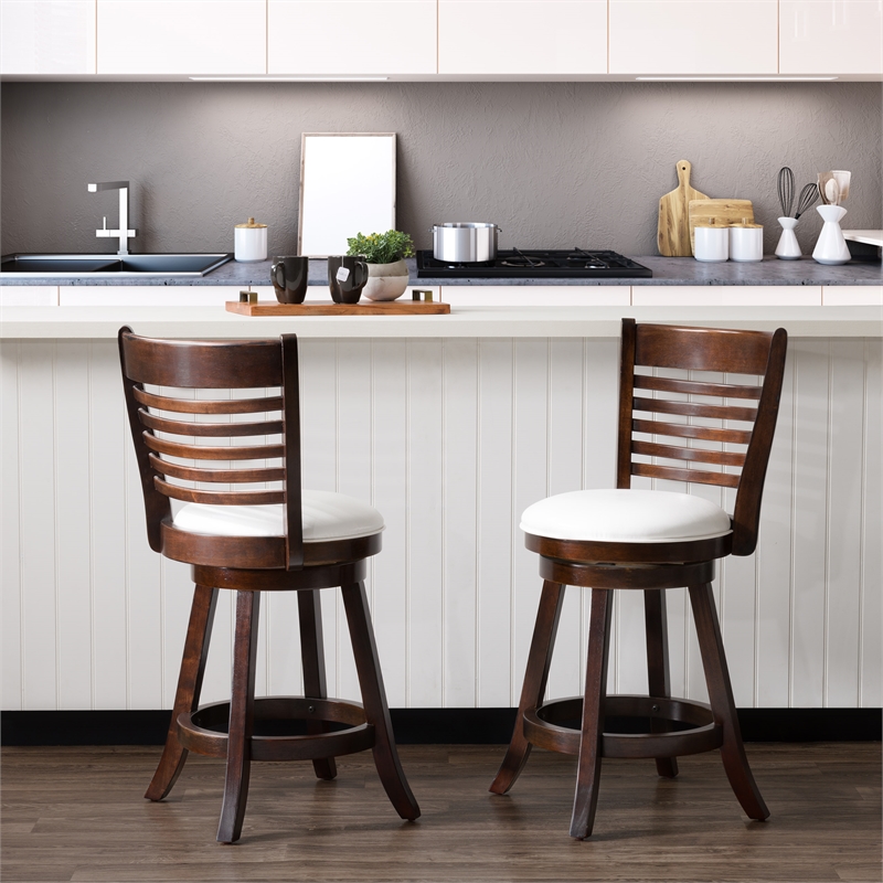 CorLiving Counter Height Espresso Stained Wood Barstool Set of 2