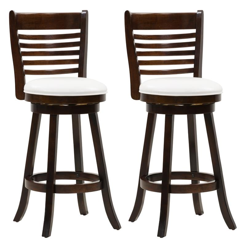 CorLiving Bar Height Espresso Stained Wood Barstool - Set of 2 - DWG-919-B